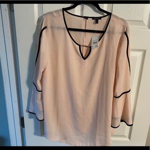 Blush pink & black blouse